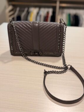 Rebecca Minkoff Quilted Chevron Crossbody Bag in Gray
